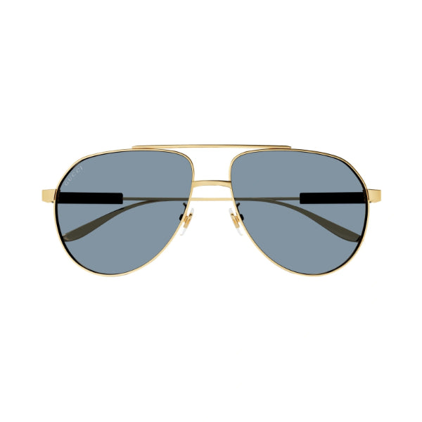 Gucci GG1311S 003 Pilot Aviator Sunglasses – Gold Metal Frame / Grey Nylon Lens – 61 mm
