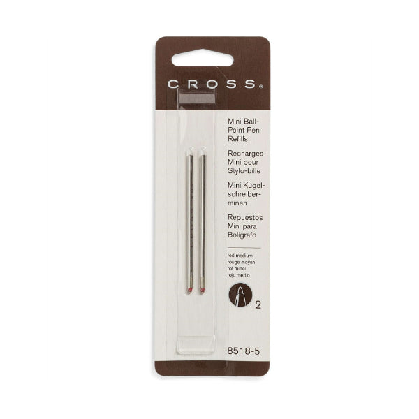 Cross Mini Ballpoint Pen Refill - Red - Medium - Dual Pack - 8518-5