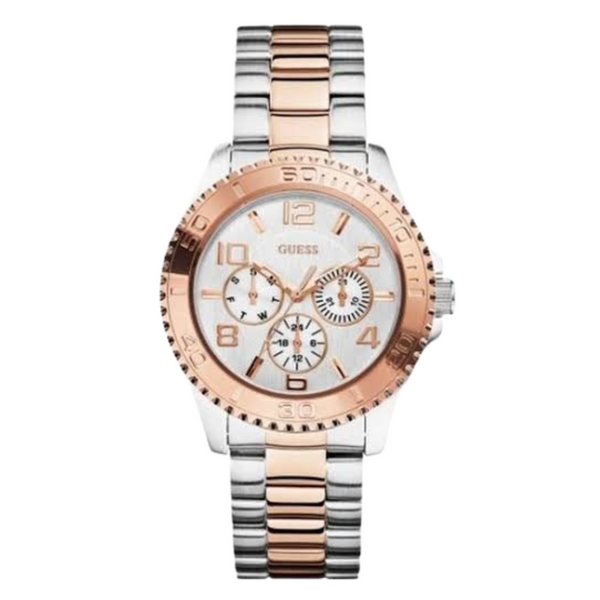 Guess BFF Multifunction Two-tone Stainless Steel White Dial Quartz Watch for Ladies - W0231L5