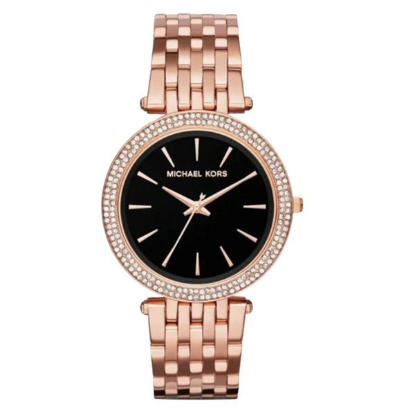 Michael Kors Darci Gold Stainless Steel Black Dial Quartz Watch for Ladies - MK-3402