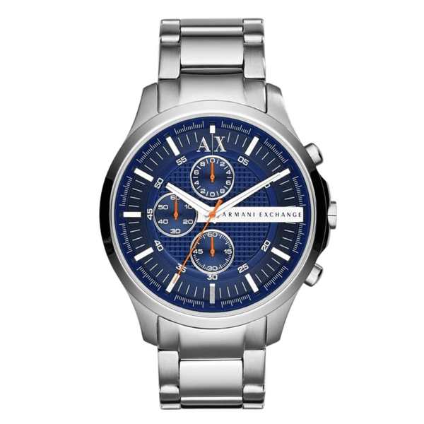 Armani Exchange Silver Stainless Steel Blue Dial Chronograph Quartz Watch for Gents - AX2155