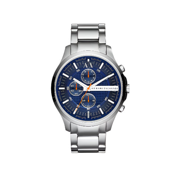 Armani Exchange Silver Stainless Steel Blue Dial Chronograph Quartz Watch for Gents - AX2155