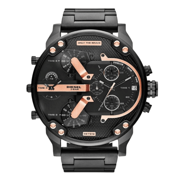 Diesel Black Stainless Steel Black Dial Quartz Watch for Gents - DZ7312