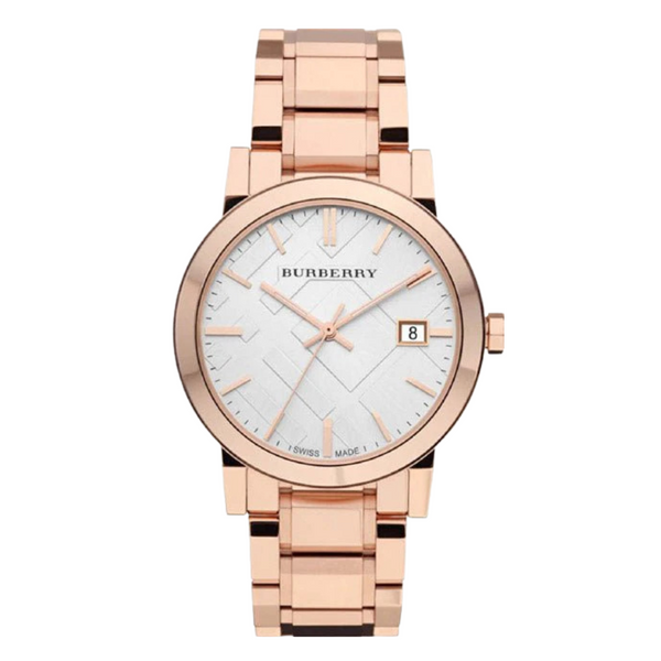 Burberry The City Rose gold Stainless Steel Silver Dial Quartz Unisex Watch - BU9004