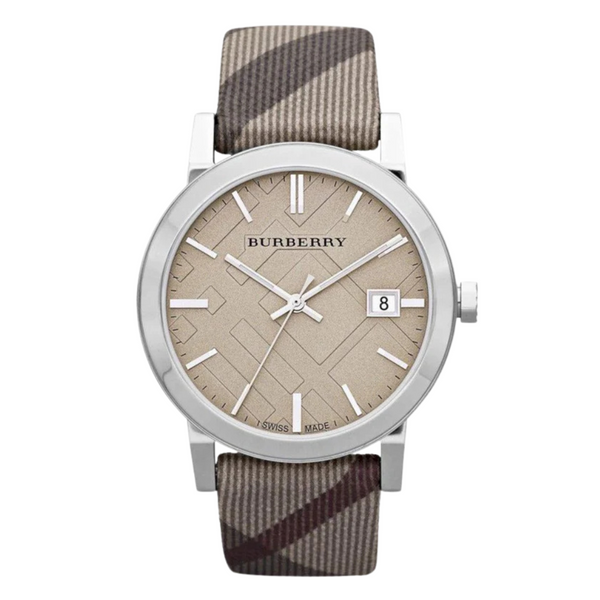 Burberry The City Multicolor Leather Strap Beige Dial Quartz Watch for Ladies - BU9023