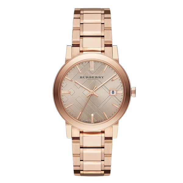 Burberry Rose Gold Stainless Steel Rose Gold Dial Quartz Watch for Ladies - BU9034