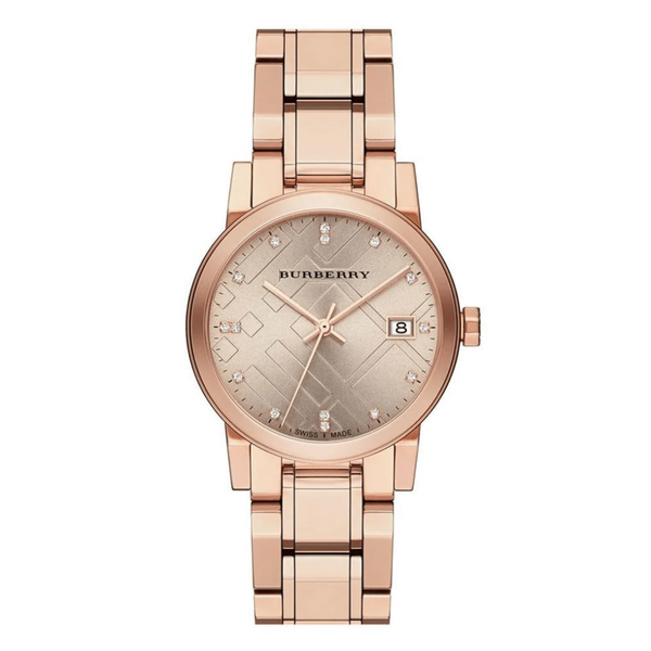Burberry The City Rose Gold Stainless Steel Rose Gold Dial Quartz Watch for Ladies - BU9126