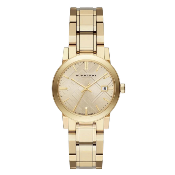 Burberry Gold Stainless Steel Gold Dial Quartz Watch for Ladies - BU9134