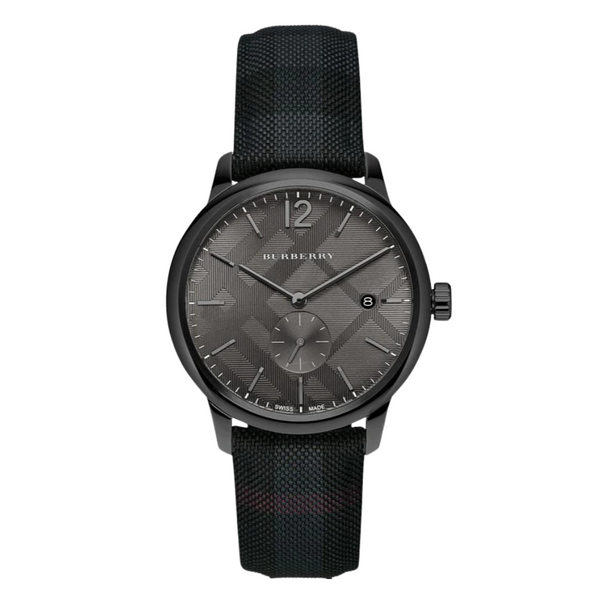 Burberry Classic Black Leather Strap Black Dial Quartz Watch for Gents - BU10010