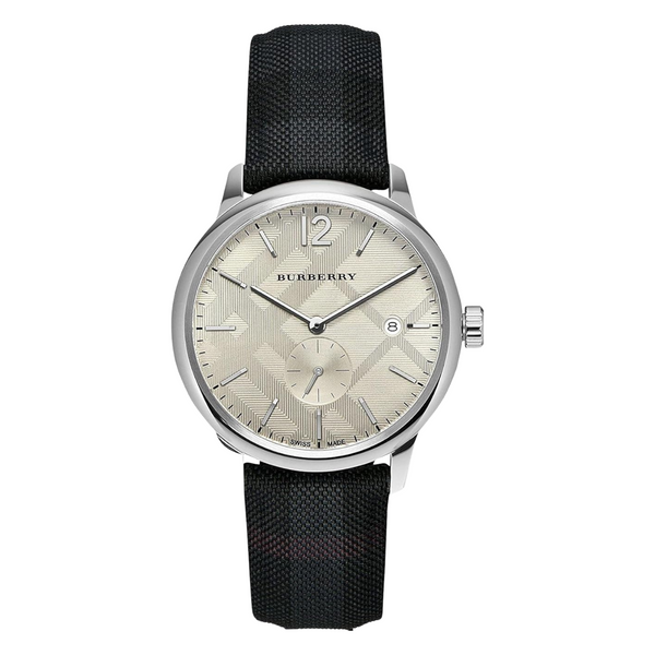 Burberry Multicolor Leather Strap Cream Dial Quartz Watch for Gents - BU10008
