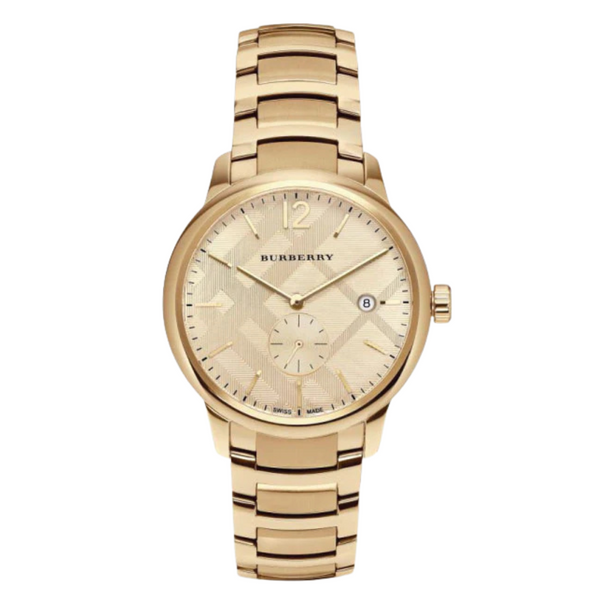 Burberry The Classic Gold Stainless Steel Gold Dial Quartz Watch for Gents - BU10006