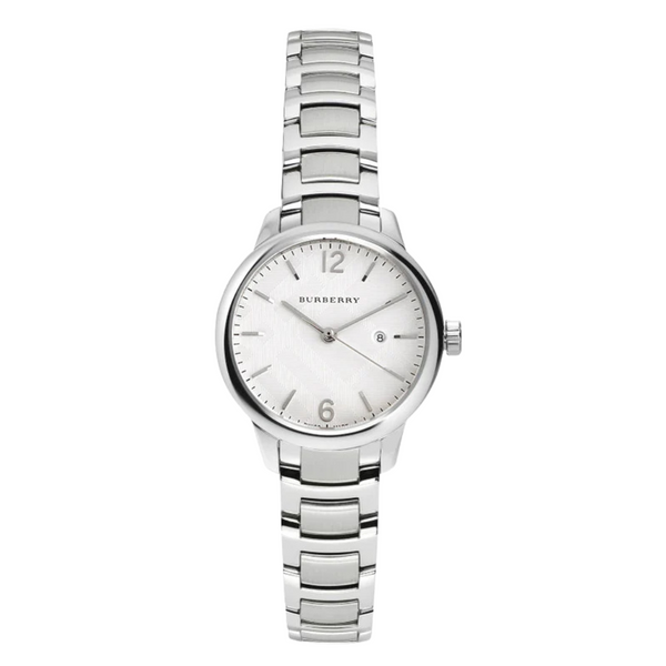 Burberry The Classic Silver Stainless Steel Silver Dial Quartz Watch for Ladies - BU10108