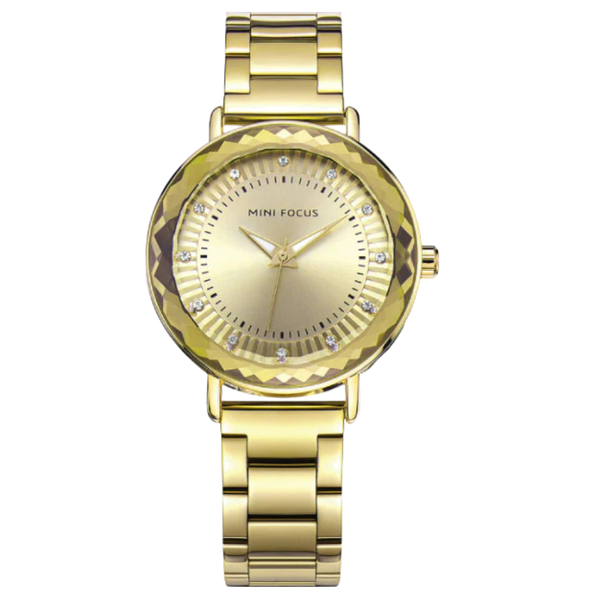 Mini Focus Gold Stainless Steel Gold Dial Quartz Watch for Ladies - MF0040L-01