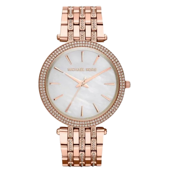 Michael Kors Darci Rose Gold Stainless Steel Mother of pearl Dial Quartz Watch for Ladies - MK-3220