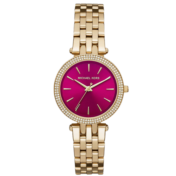 Michael Kors Darci Gold Stainless Steel Pink Dial Quartz Watch for Ladies - MK-3444