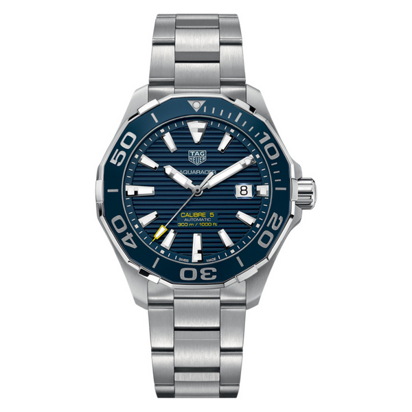 Tag Heuer Aquaracer Silver Stainless Steel Blue Dial Automatic Watch for Gents - WAY201BBA0927