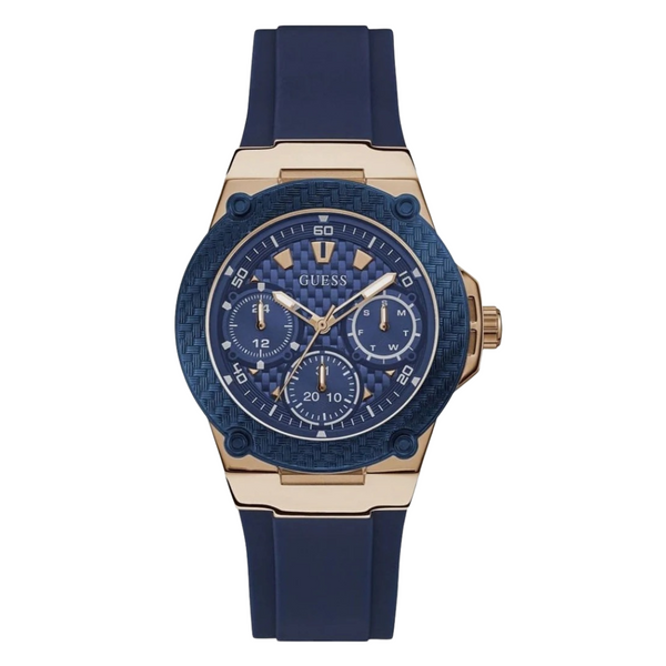 Guess Zena Blue Silicone Strap Blue Dial Quartz Watch for Ladies - W1094L2