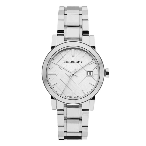 Burberry Silver Stainless Steel Silver Dial Quartz Watch for Ladies - BU9100