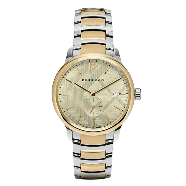 Burberry Classic Two-tone Stainless Steel Gold Dial Quartz Watch for Gents - BU10011