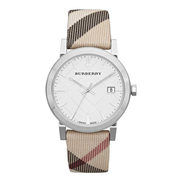 Burberry Multicolor Leather Strap Silver Dial Chronograph Quartz Watch for Gents - BU9357