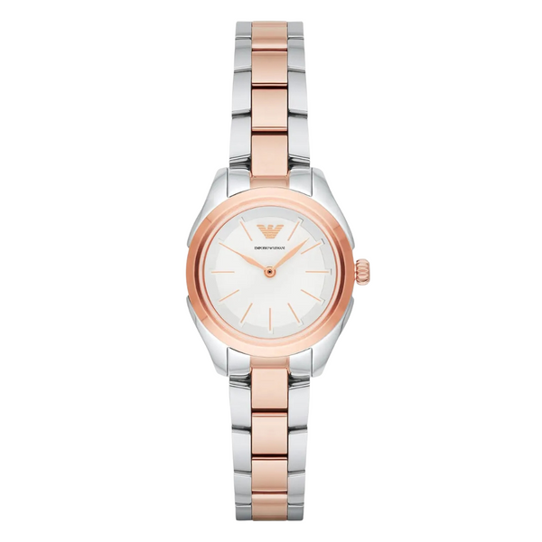 EMPORIO ARMANI White Dial Two-tone Stainless Steel Watch For Ladies - AR11029