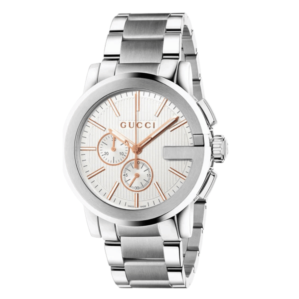 Gucci G-Chrono Silver Stainless Steel Silver Dial Chronograph Quartz Watch for Gents - YA101201