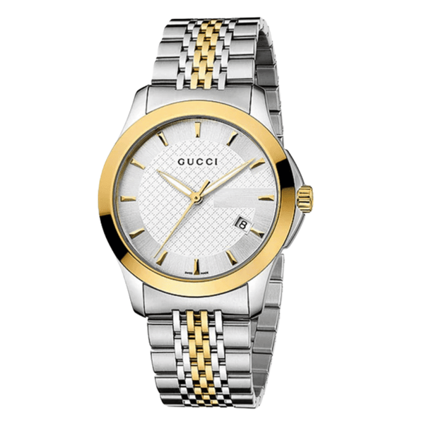 Gucci G Timeless Two-tone Stainless Steel Silver Dial Quartz Watch for Gents - YA126409