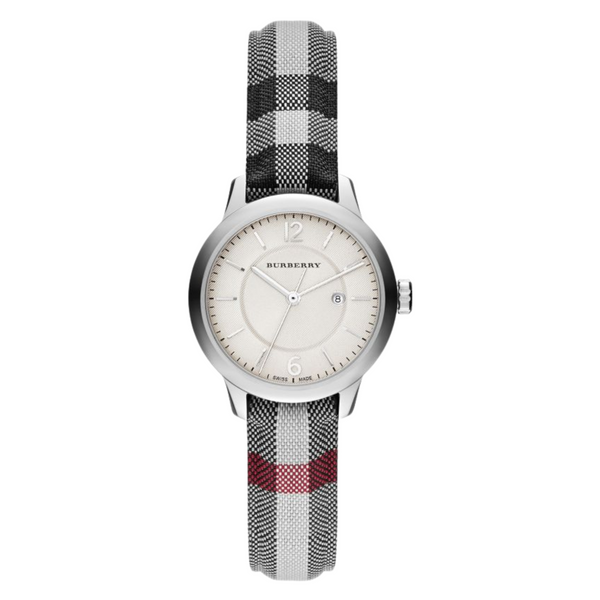 Burberry Multicolor Leather Strap Cream Dial Quartz Watch for Ladies - BU10103