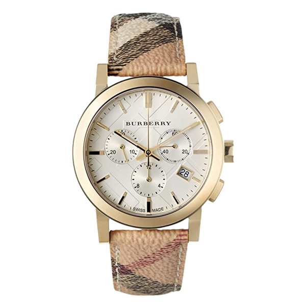 Burberry Multicolor Leather Strap Silver Dial Chronograph Quartz Unisex Watch - BU9752