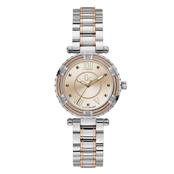 Guess Collection Lady Diver Two-tone Stainless Steel Rose Gold Dial Quartz Watch for Ladies - Y41007L3