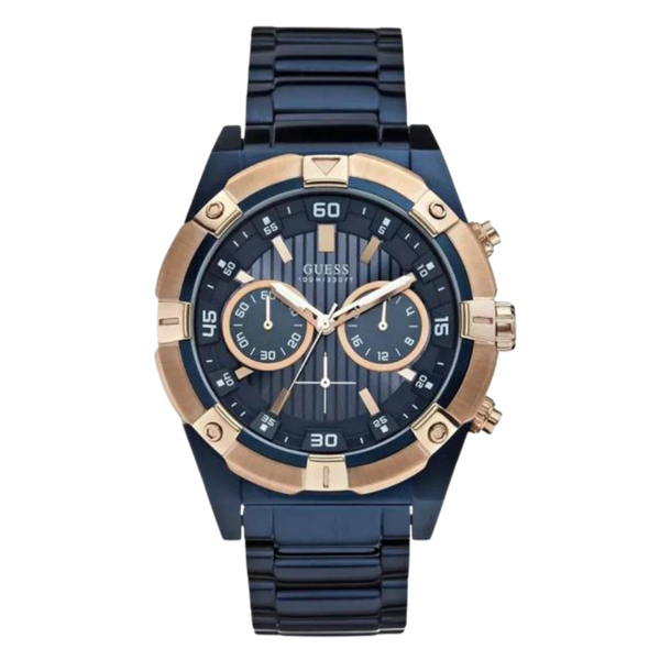 Guess Jolt Blue Stainless Steel Blue Dial Chronograph Quartz Watch for Gents - W0377G4
