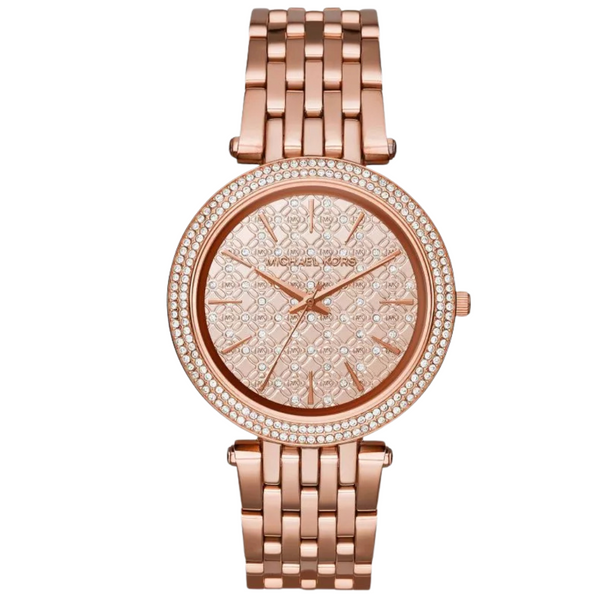 Michael Kors Darci Rose Gold Stainless Steel Rose Gold Dial Quartz Watch for Ladies - MK-3399