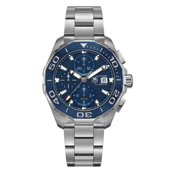 Tag Heuer Aquaracer Calibre 16 Silver Stainless Steel Blue Dial Automatic Watch for Gents - CAY211BBA0927