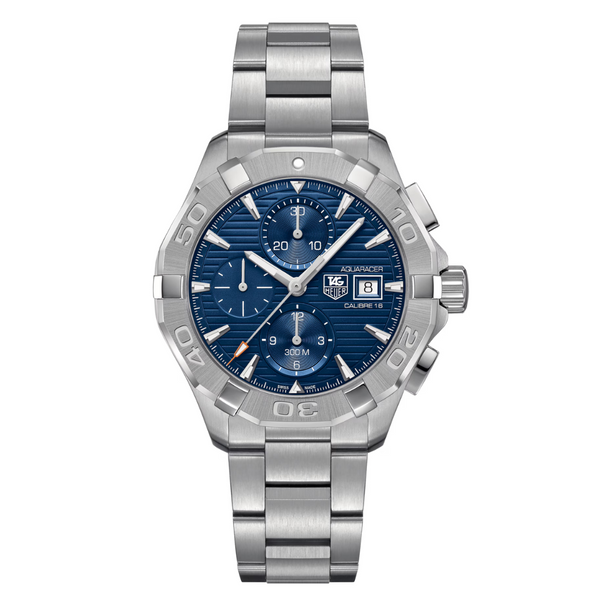 Tag Heuer Aquaracer Calibre 16 Silver Stainless Steel Blue Dial Automatic Watch for Gents - CAY2112BA0927