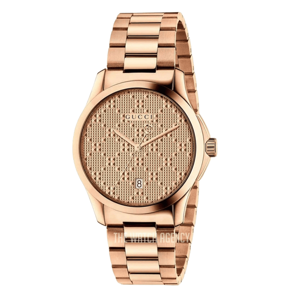 Gucci G Timeless rose gold Stainless Steel Rose Gold Dial Quartz Watch for Ladies - YA126482