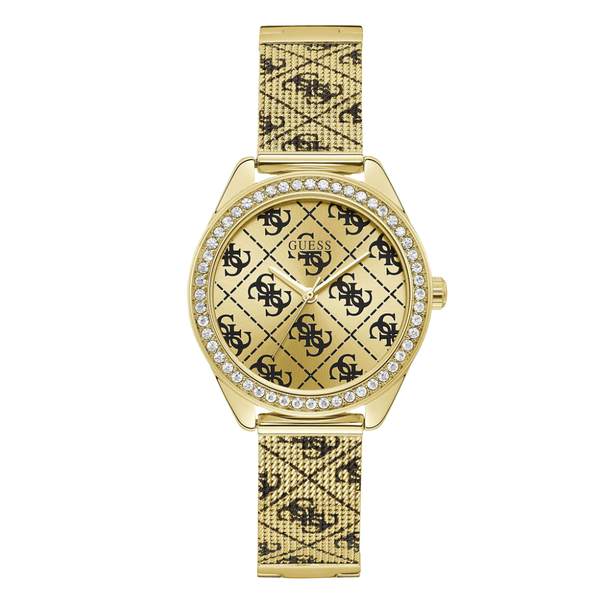 Guess Claudia Gold Stainless Steel Gold Dial Quartz Watch for Ladies - W1279L2