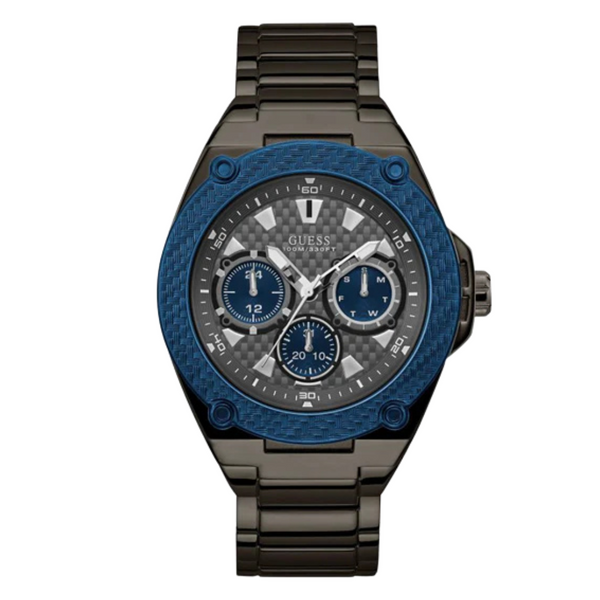 Guess Legacy Gunmetal Stainless Steel Gunmetal Dial Quartz Watch for Gents - W1305G3