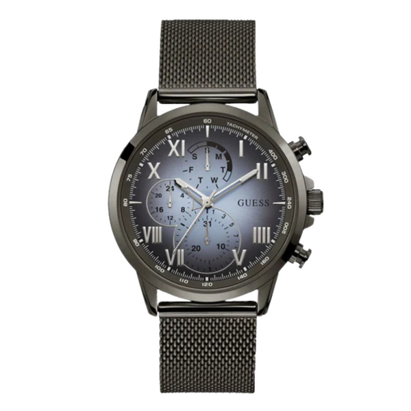 Guess Porter Black Mesh Bracelet Multi Color Dial Chronograph Quartz Watch for Gents - W1310G3
