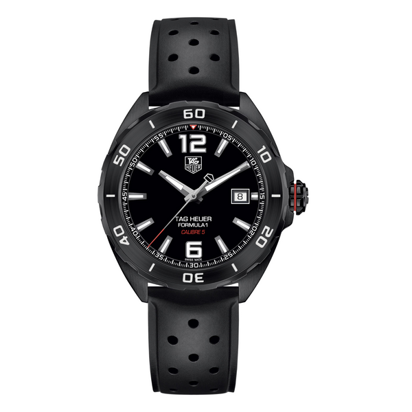 Tag Heuer Formula 1 Black Rubber Black Dial Automatic Watch for Gents - WAZ2115FT8023