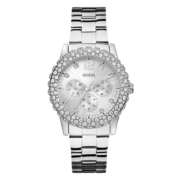 Guess Dazzler Silver Stainless Steel Silver Dial Quartz Watch for Ladies - W0335L1