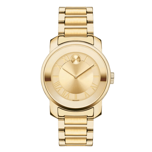 Movado Bold Series Gold Stainless Steel Gold Dial Quartz Watch for Ladies - 3600323
