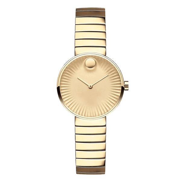 Movado Edge Series Yellow Gold Stainless Steel Yellow Gold Dial Quartz Watch for Ladies - 3680014