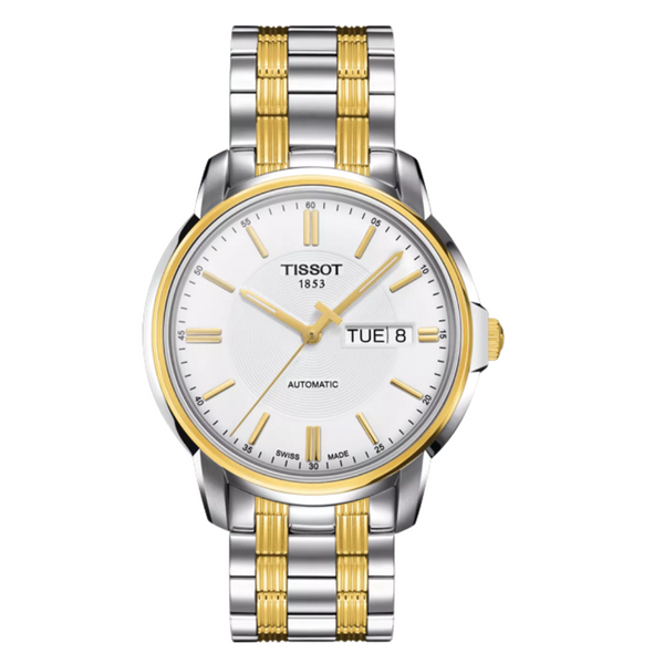 Tissot T-Classic Two-tone Stainless Steel White Dial Automatic Watch for Men's - T-0654302203100