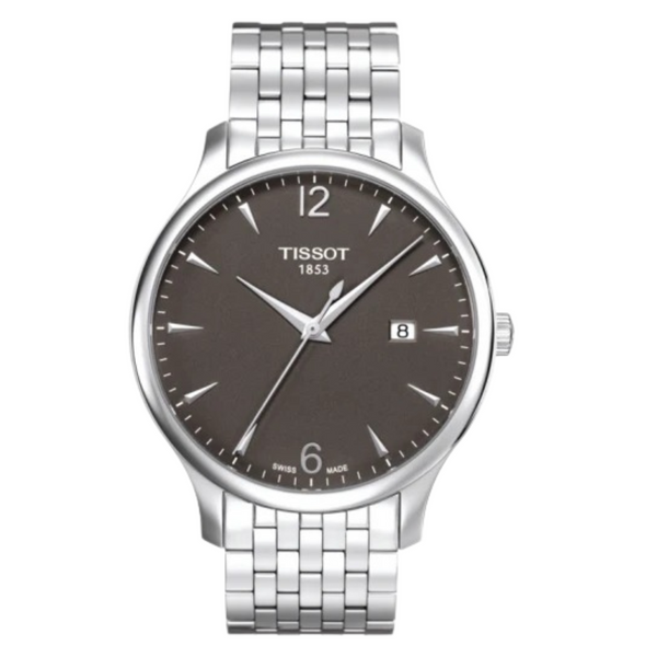 Tissot Tradition Silver Stainless Steel Anthracite Dial Quartz Watch for Ladies - T-0636101106700
