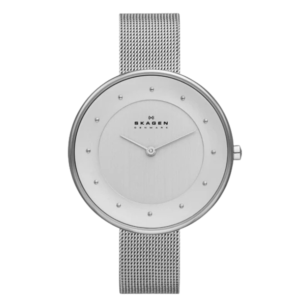 Skagen Gitte Silver Mesh Bracelet Silver Dial Quartz Watch for Ladies - SKW2140