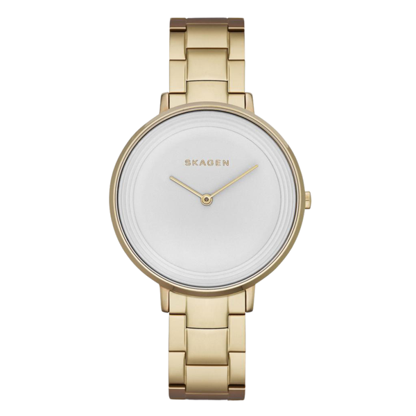Skagen Ditte Gold Stainless Steel White Dial Quartz Watch for Ladies - SKW2330