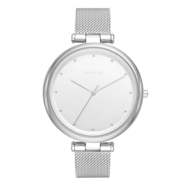 Skagen Tanja Silver Mesh Bracelet White Dial Quartz Watch for Ladies - SKW2485