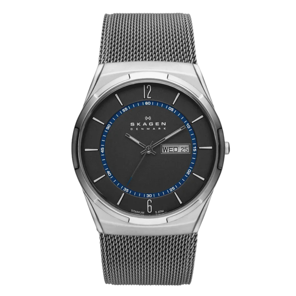 Skagen Titanium Grey Mesh Bracelet Grey Dial Quartz Watch for Gents - SKW6078