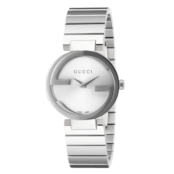Gucci Interlocking Silver Stainless Steel Silver Dial Quartz Watch for Ladies - YA133503