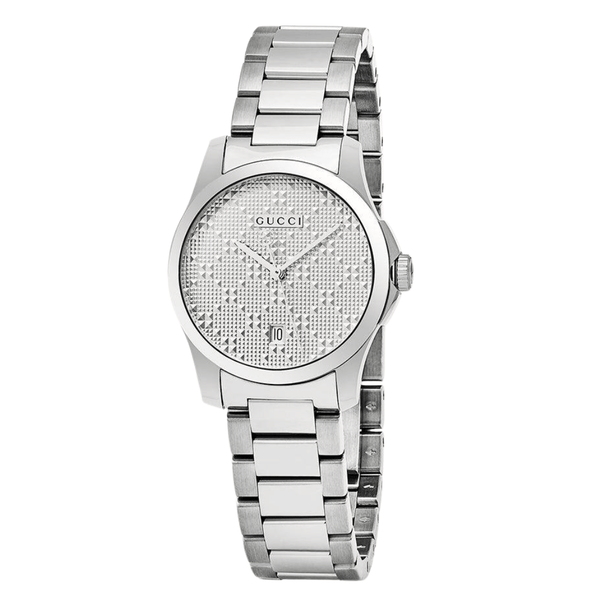 Gucci G-Timeless Silver Stainless Steel Silver Dial Quartz Watch for Ladies - YA126551